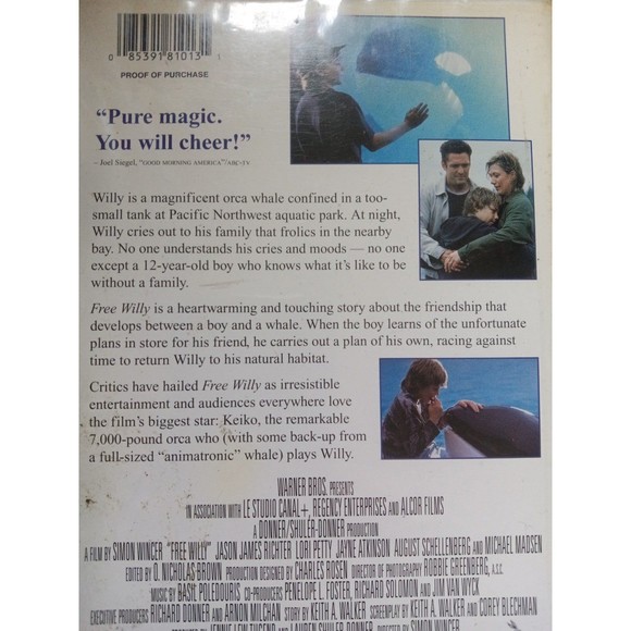 Free Willy VHS - Picture 3 of 3